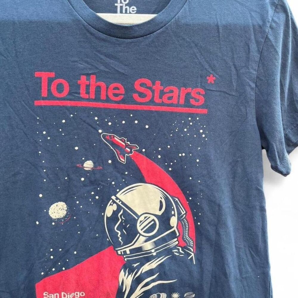 To The Stars Astronaut Graphic Tee | Blue | Medium | Retro Space - Picture 4 of 7